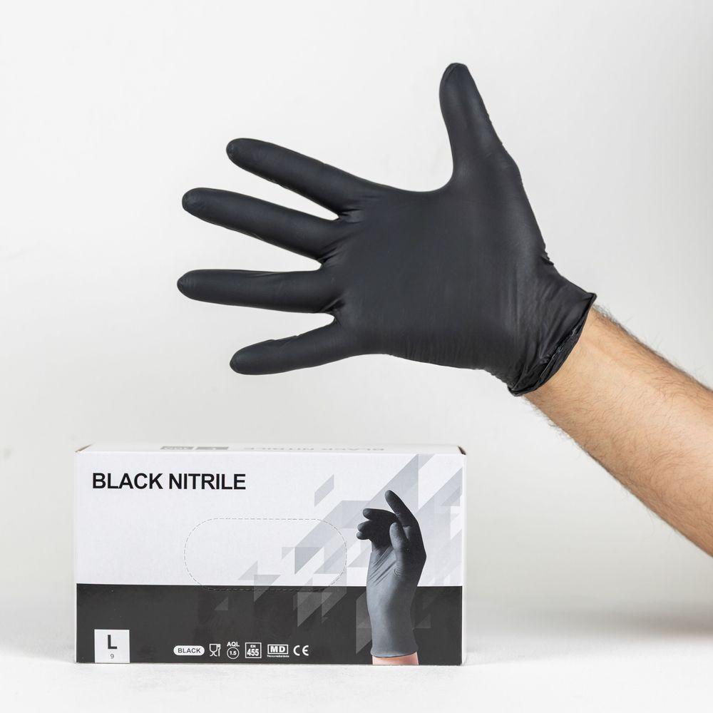 ნიტრილის ხელთათმანი შავი